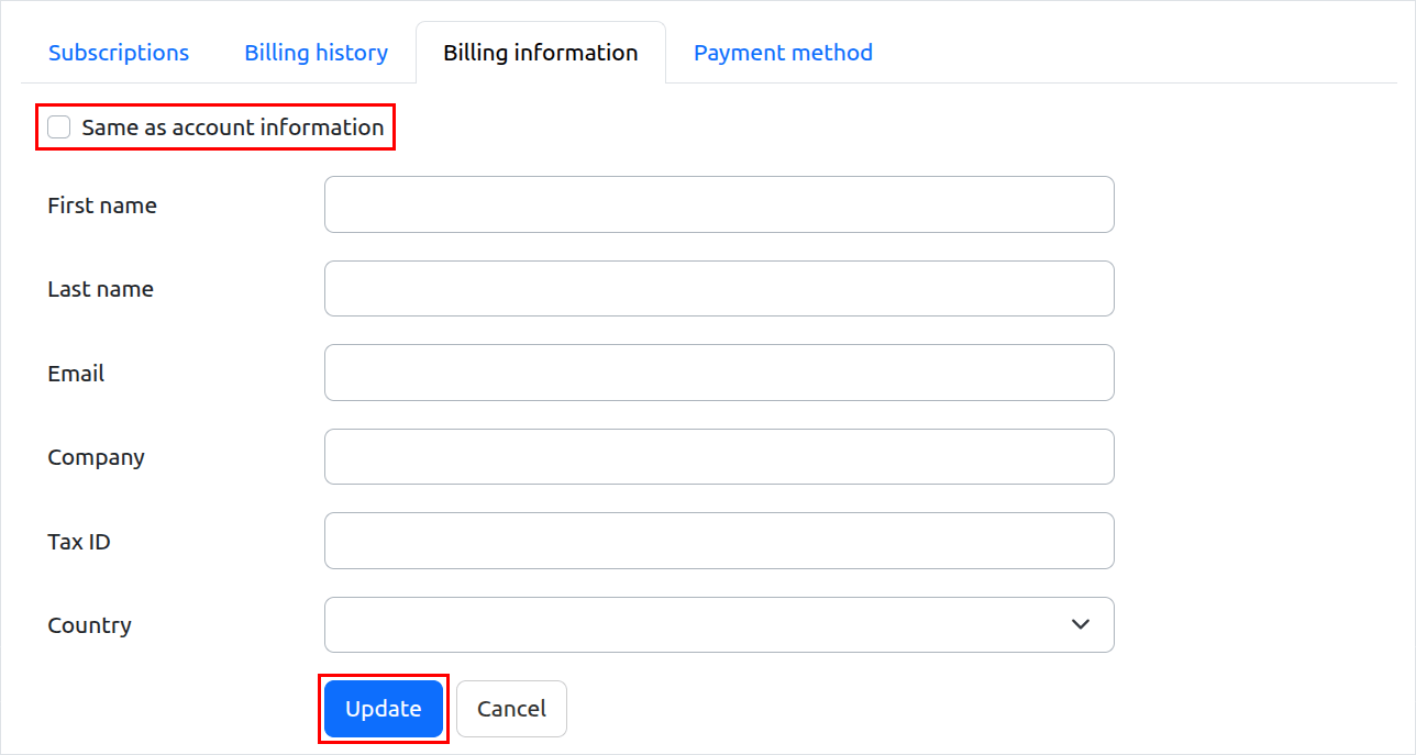 Billing Information