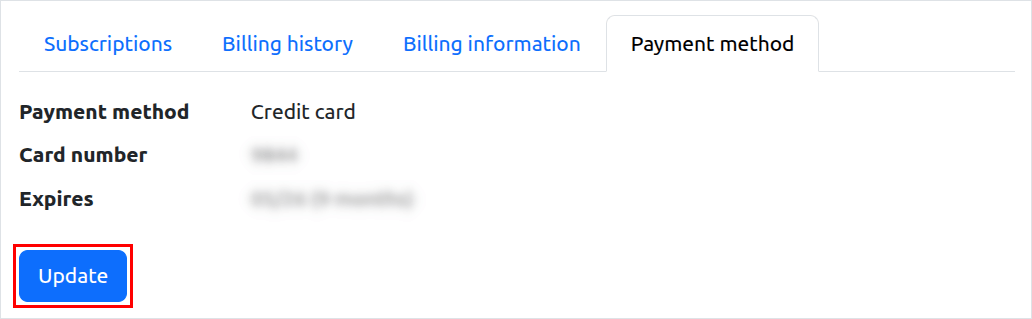 Billing Payment Method