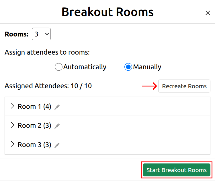 Retart Breakout Rooms