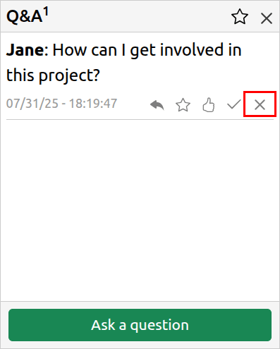 Q&A delete Question