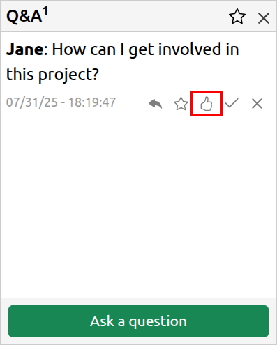 Q&A Upvote Question