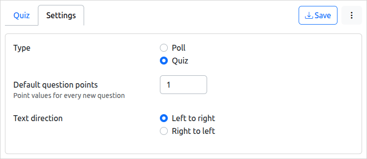 Quiz Settings