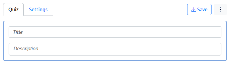 Quiz title and Description