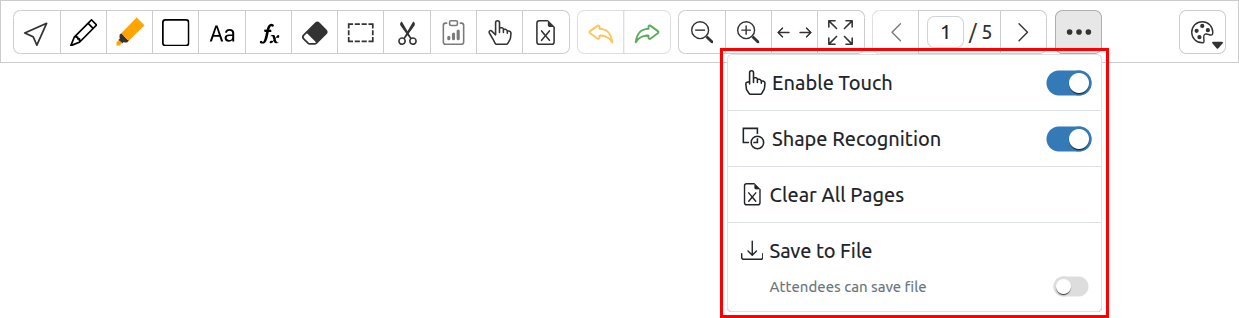 Toolbar More Options