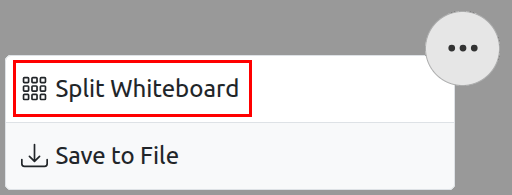 Split Whiteboard Stop Menu