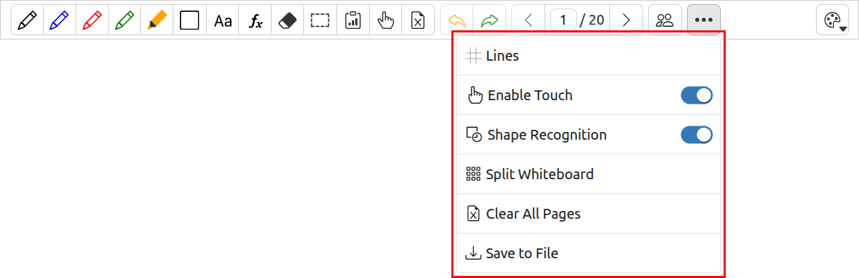 Toolbar More Options