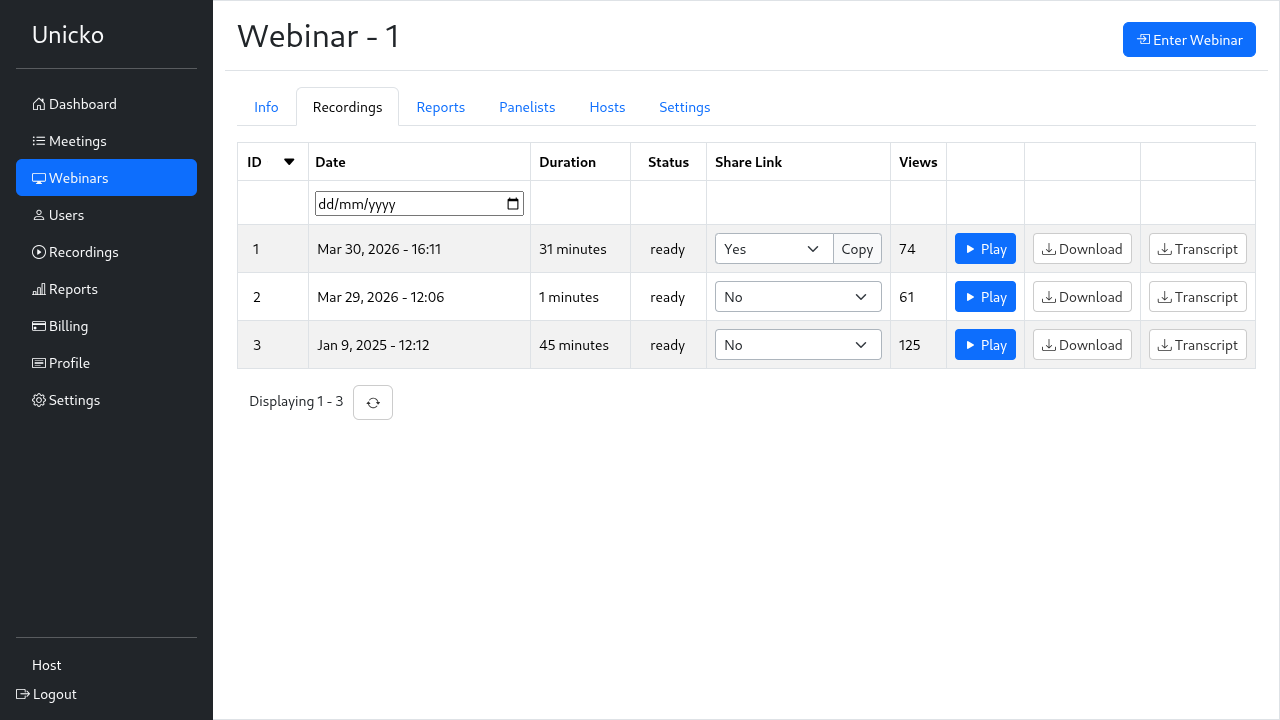 webinar recordings