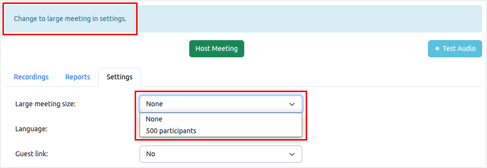 Large Meeting Size